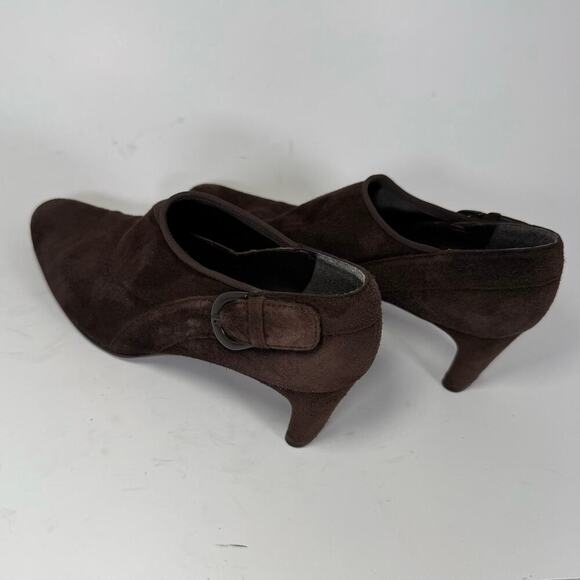 Stuart Weitzman Ankle Boots Suede Brown Women Size 6.5 - Picture 4 of 8